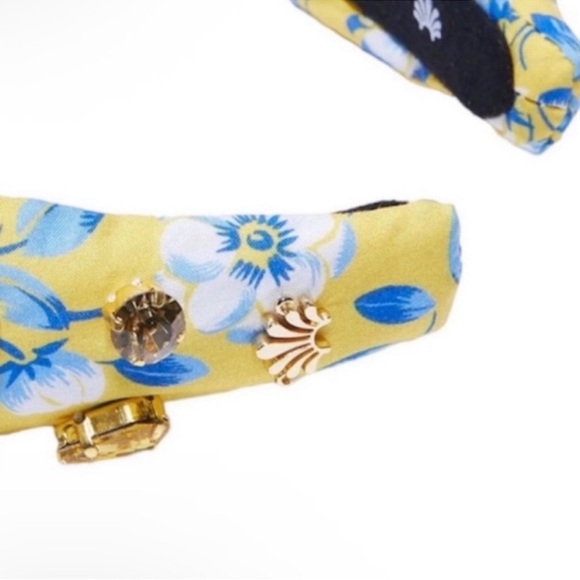 LELE SADOUGHI x LIBERTY LONDON Crystal Embellished NEW Yellow Floral Headband - Picture 6 of 10